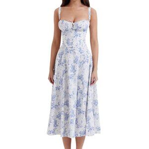 Blue Floral Summer Dress